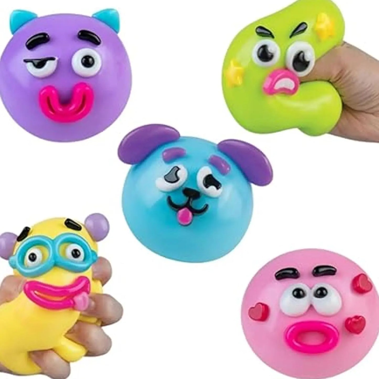 Smushers Squishy Cutie Toy - Multisensory Stress Relief Dog Face Swap, Soft Moldable Design, Safe Maltose Material, Portable Anxiety Decompression Party Favors
