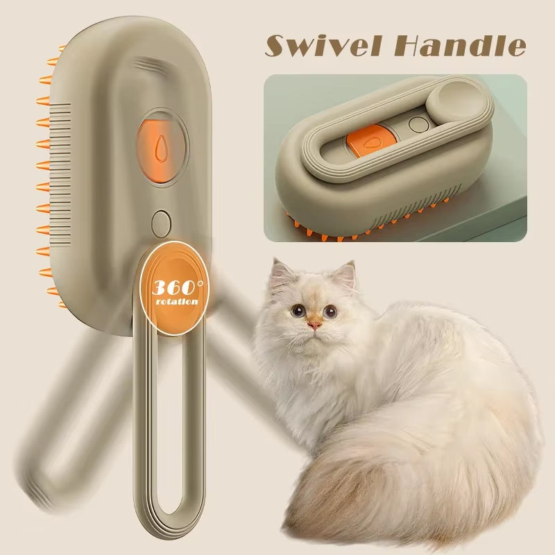 Revolutionary 3-in-1 Pet Steam Brush: Effortless Grooming, Massage, and Hair Removal for Cats and Dogs