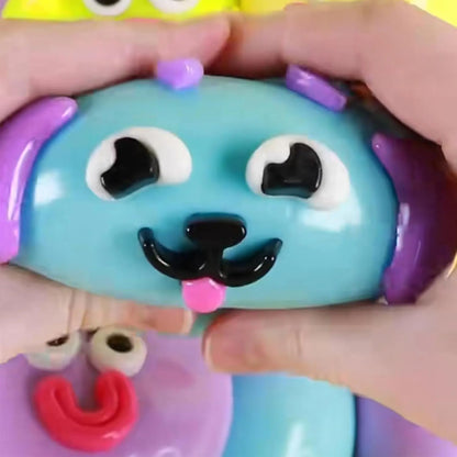 Smushers Squishy Cutie Toy - Multisensory Stress Relief Dog Face Swap, Soft Moldable Design, Safe Maltose Material, Portable Anxiety Decompression Party Favors