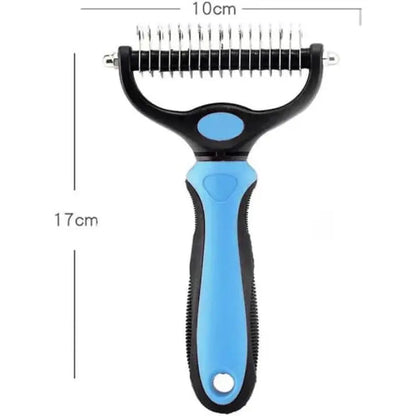 Ultimate Stainless Steel Double-Sided Pet Detangling Comb for Dogs & Cats - Grooming Shedding Brush with Optimal Blade Spacing for Effortless Matting and Fur Removal