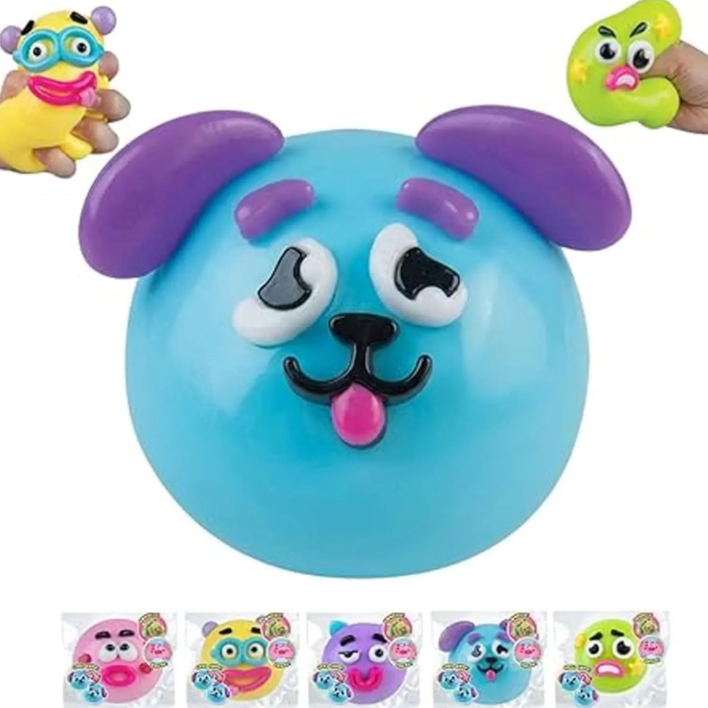 Smushers Squishy Cutie Toy - Multisensory Stress Relief Dog Face Swap, Soft Moldable Design, Safe Maltose Material, Portable Anxiety Decompression Party Favors