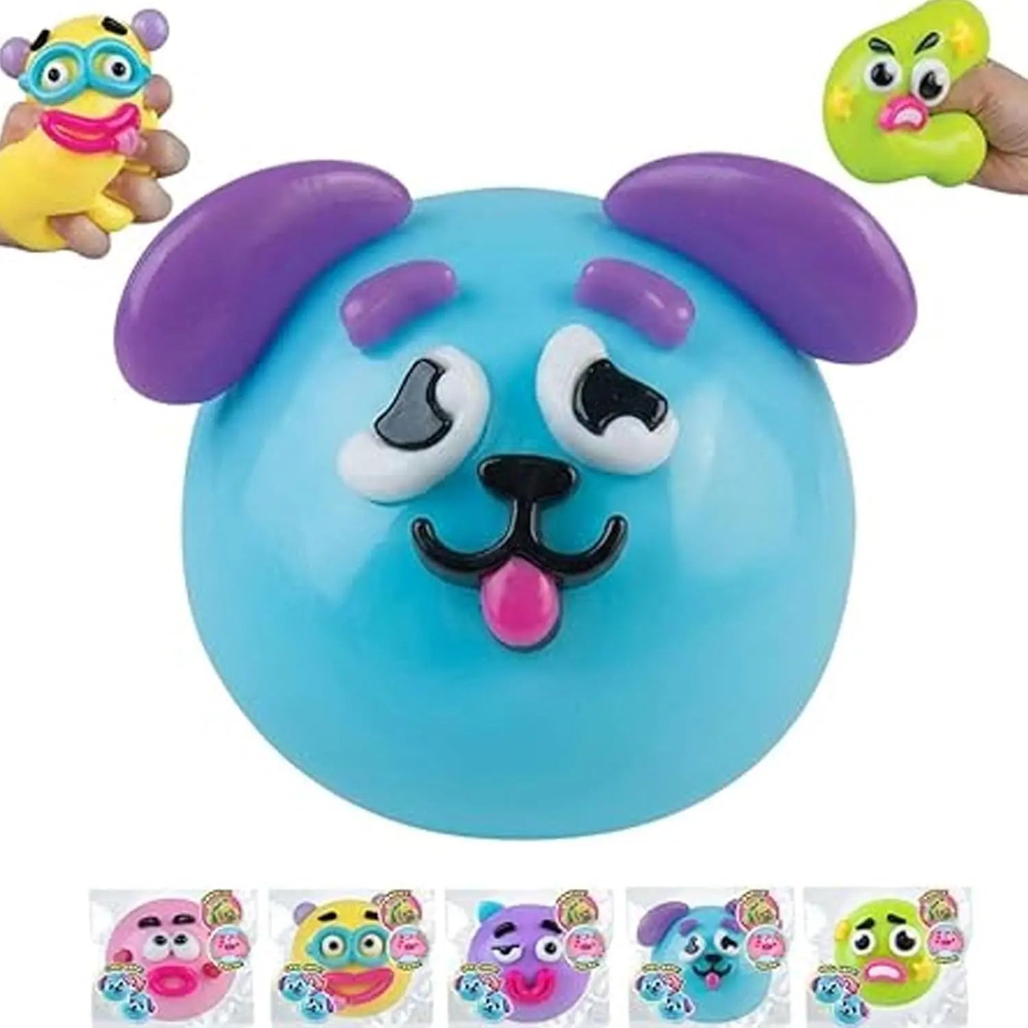 Smushers Squishy Cutie Toy - Multisensory Stress Relief Dog Face Swap, Soft Moldable Design, Safe Maltose Material, Portable Anxiety Decompression Party Favors