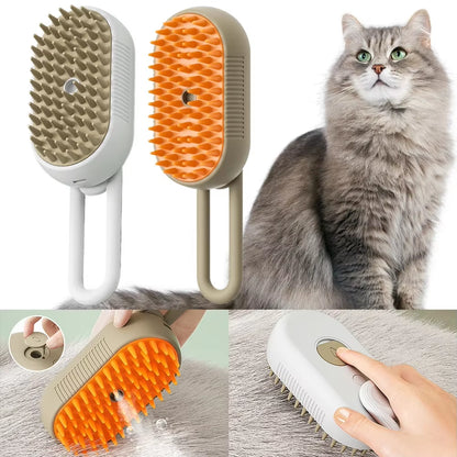 Revolutionary 3-in-1 Pet Steam Brush: Effortless Grooming, Massage, and Hair Removal for Cats and Dogs