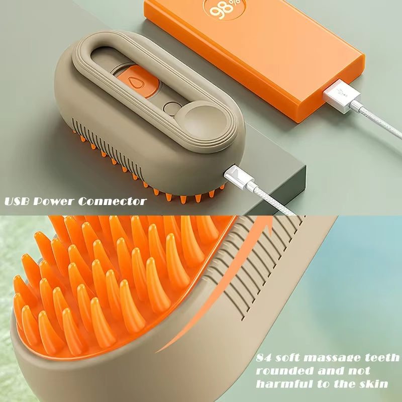 Revolutionary 3-in-1 Pet Steam Brush: Effortless Grooming, Massage, and Hair Removal for Cats and Dogs
