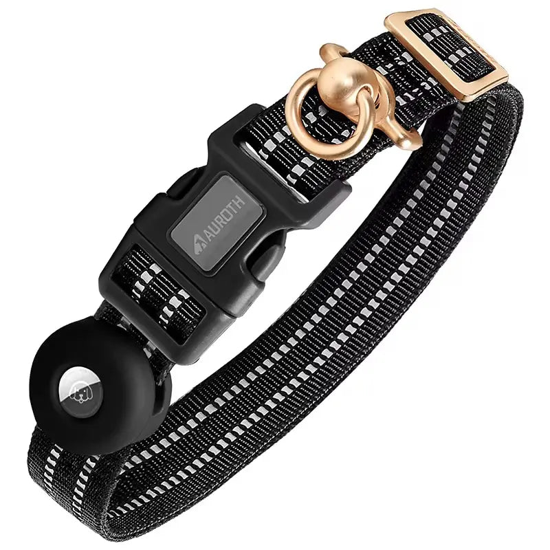 AUROTH Adjustable AirTag Dog Collar Holder for Medium to Large Dogs with Heavy-Duty D-Ring and Tangle-Free Design