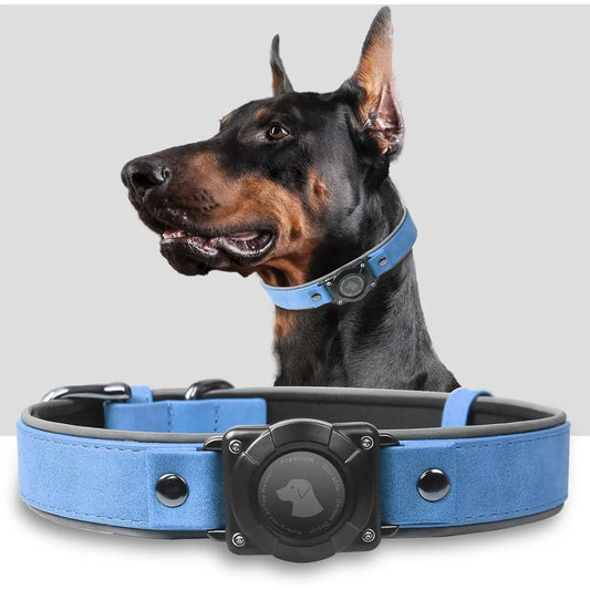 Premium Waterproof AirTag Collar - Reflective Padded Adjustable | Mahogany Brown, Available in Sizes M/L/XL for Medium to Large Dogs