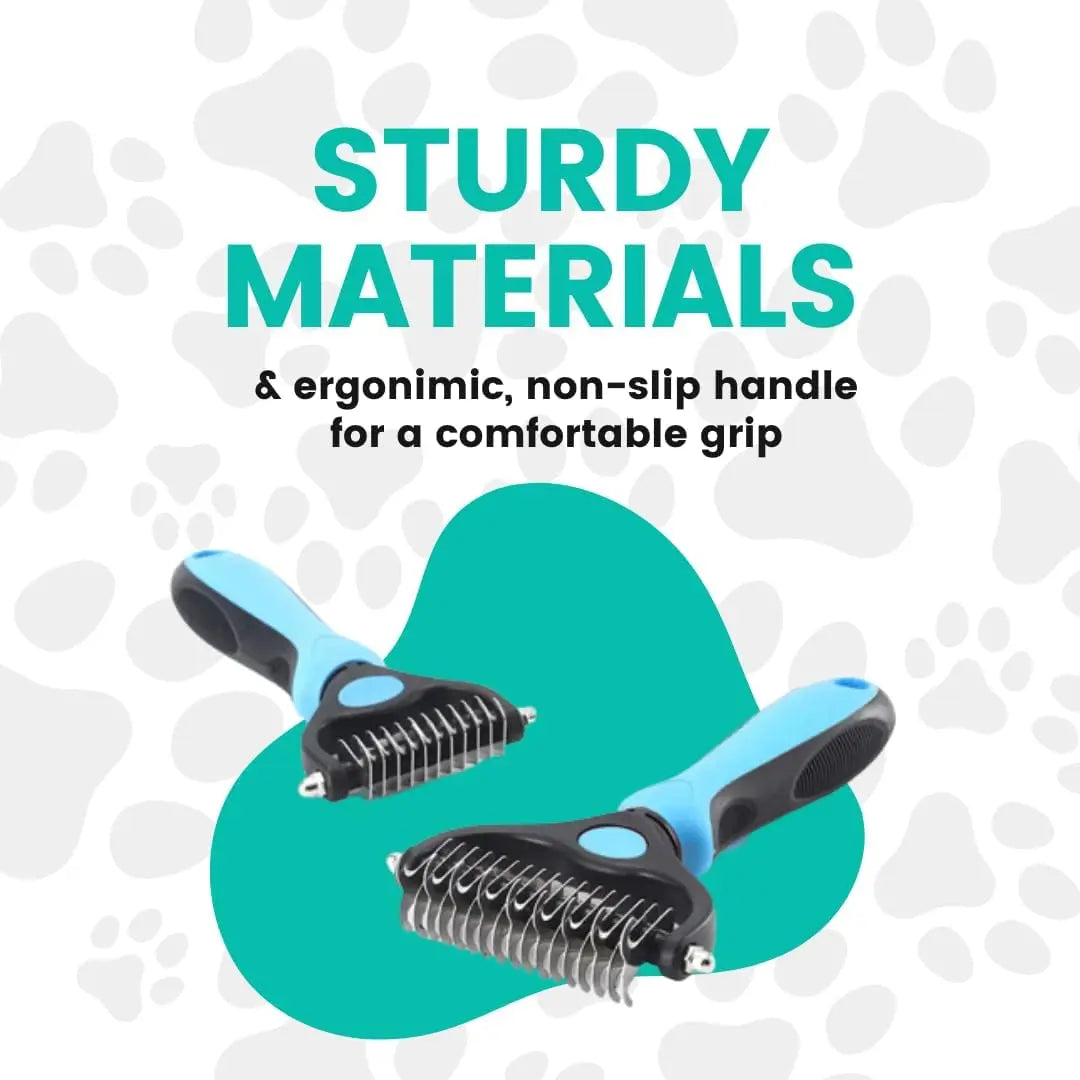 Ultimate Stainless Steel Double-Sided Pet Detangling Comb for Dogs & Cats - Grooming Shedding Brush with Optimal Blade Spacing for Effortless Matting and Fur Removal