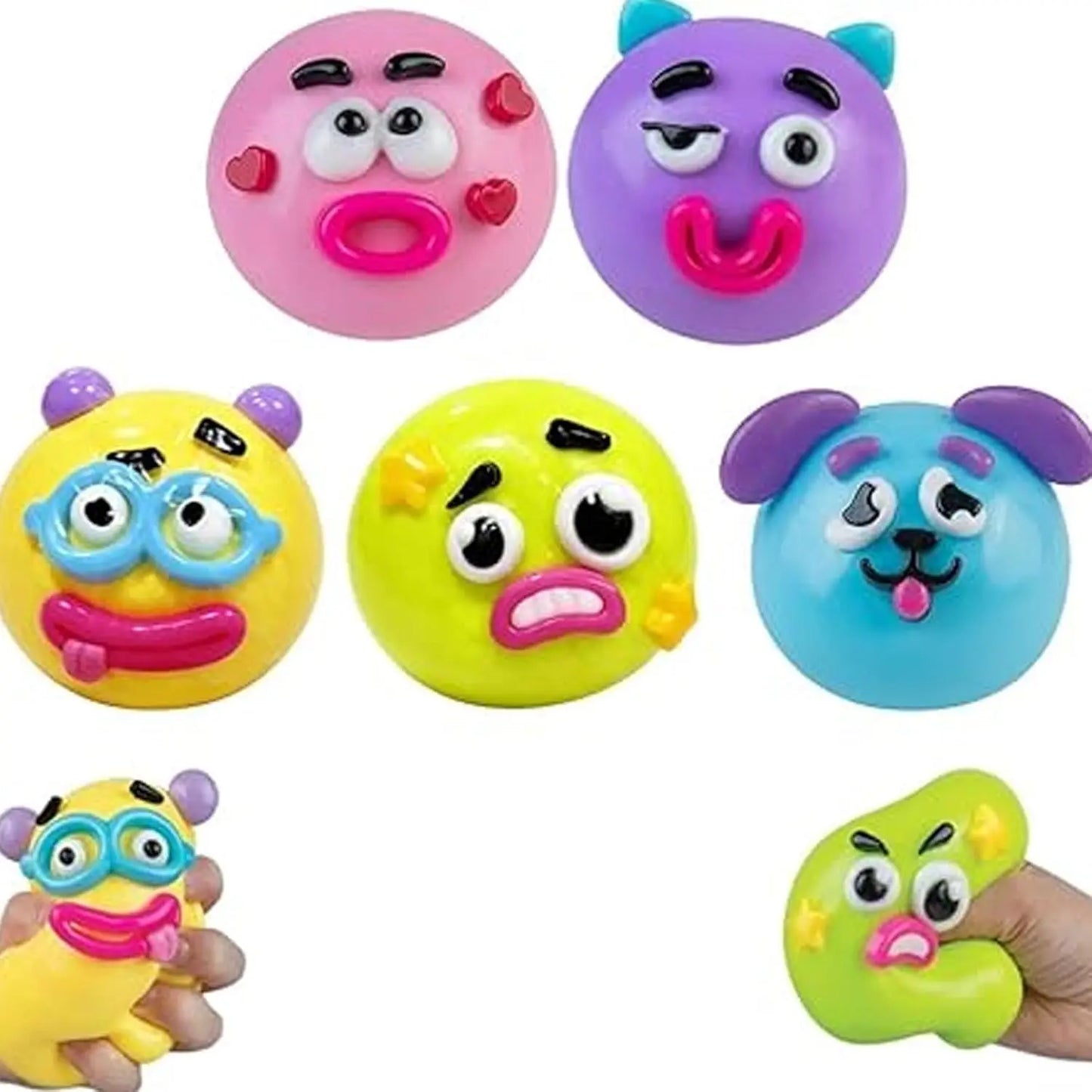 Smushers Squishy Cutie Toy - Multisensory Stress Relief Dog Face Swap, Soft Moldable Design, Safe Maltose Material, Portable Anxiety Decompression Party Favors