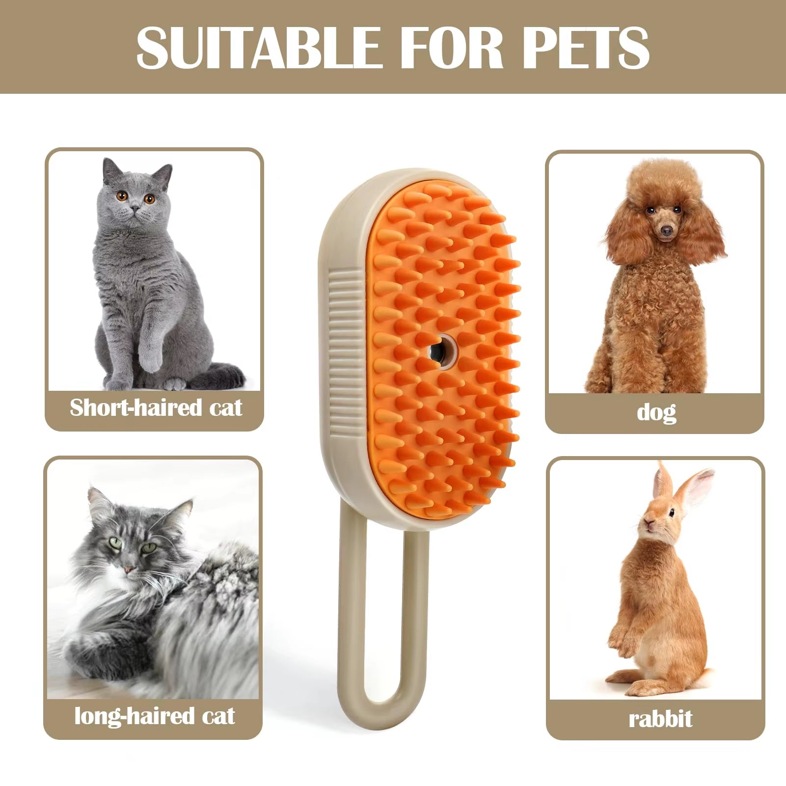 Revolutionary 3-in-1 Pet Steam Brush: Effortless Grooming, Massage, and Hair Removal for Cats and Dogs