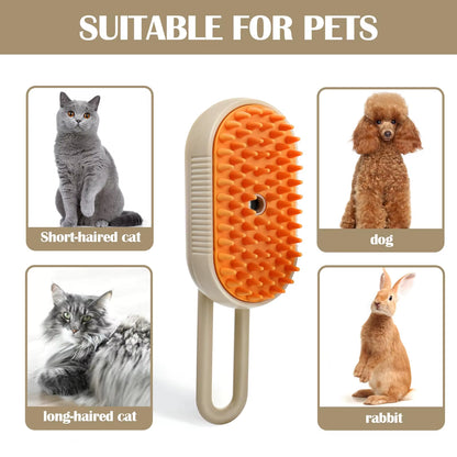 Revolutionary 3-in-1 Pet Steam Brush: Effortless Grooming, Massage, and Hair Removal for Cats and Dogs