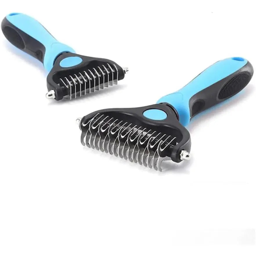 Ultimate Stainless Steel Double-Sided Pet Detangling Comb for Dogs & Cats - Grooming Shedding Brush with Optimal Blade Spacing for Effortless Matting and Fur Removal