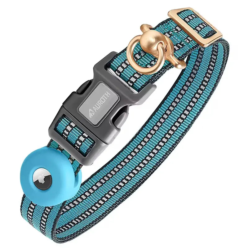 AUROTH Adjustable AirTag Dog Collar Holder for Medium to Large Dogs with Heavy-Duty D-Ring and Tangle-Free Design
